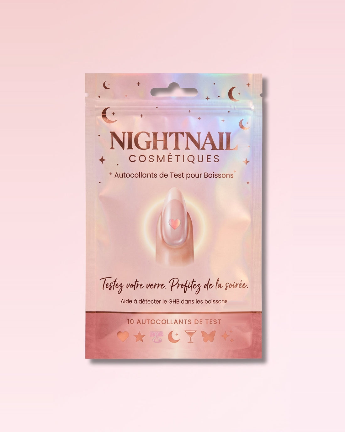 Paquet NightNail, autocollants de test pour boissons